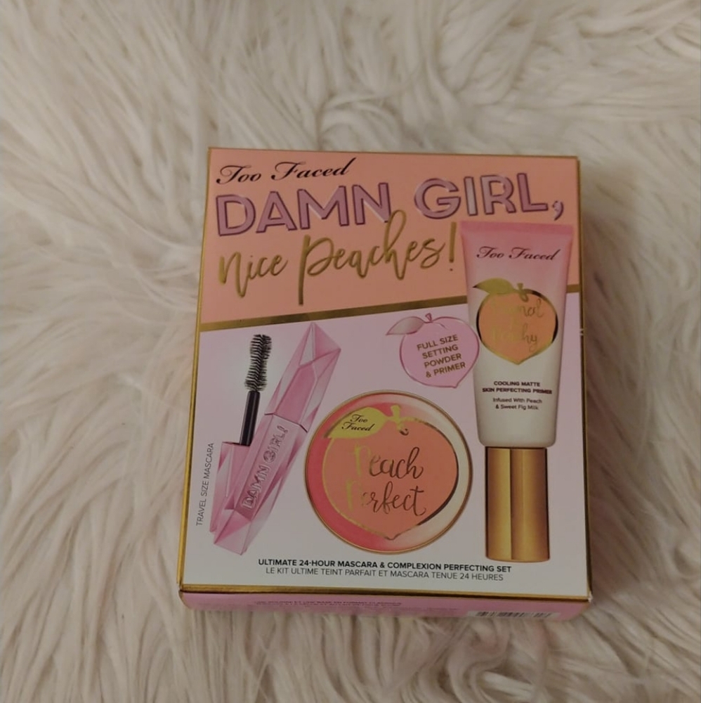 🍑FIRM! NWT TOO FACED DAMN GIRL, NICE PEACHES BOX SET (DISCONTINUED) LIMITED EDI
